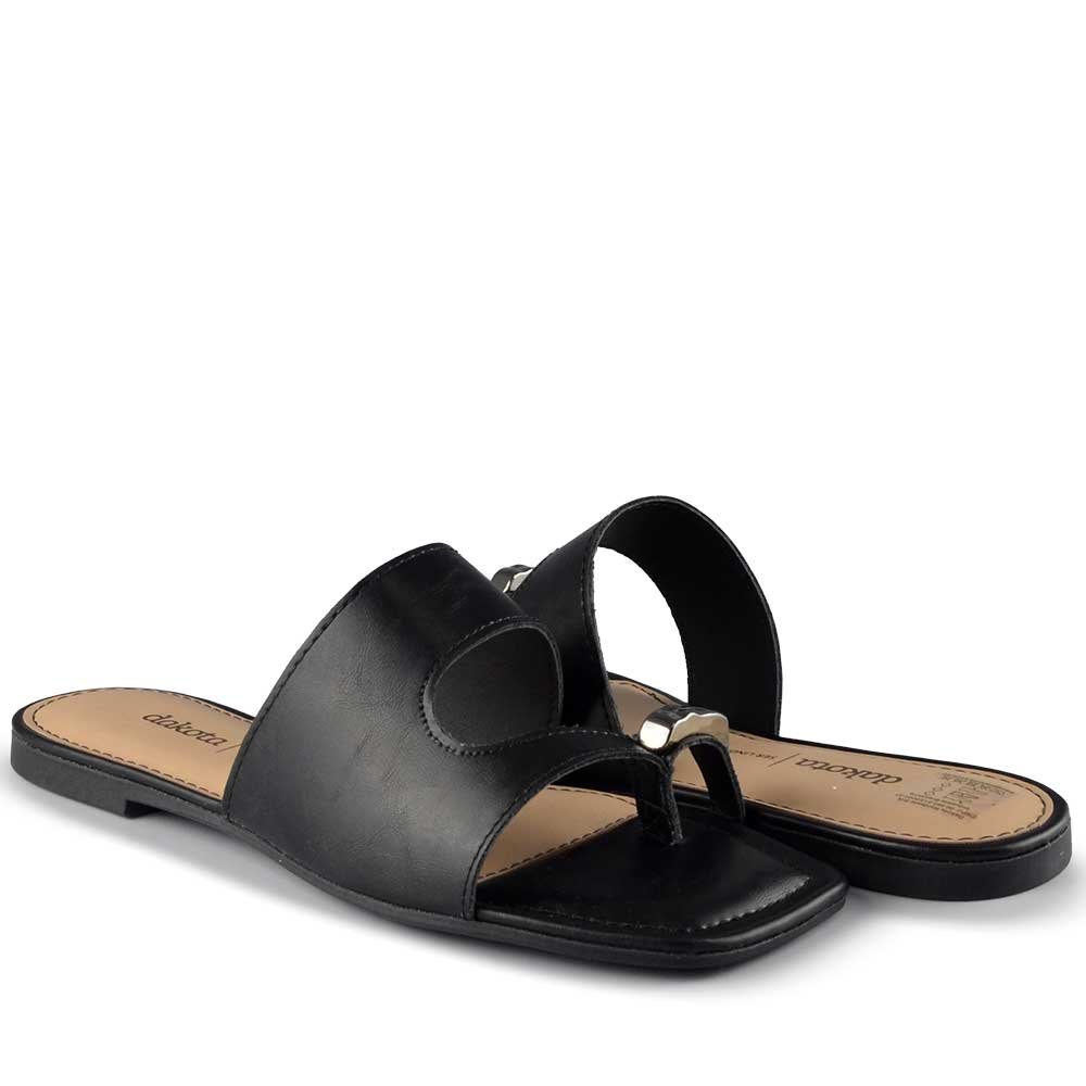 Sandália Rasteira Dakota Feminina Y9932 Preto 6