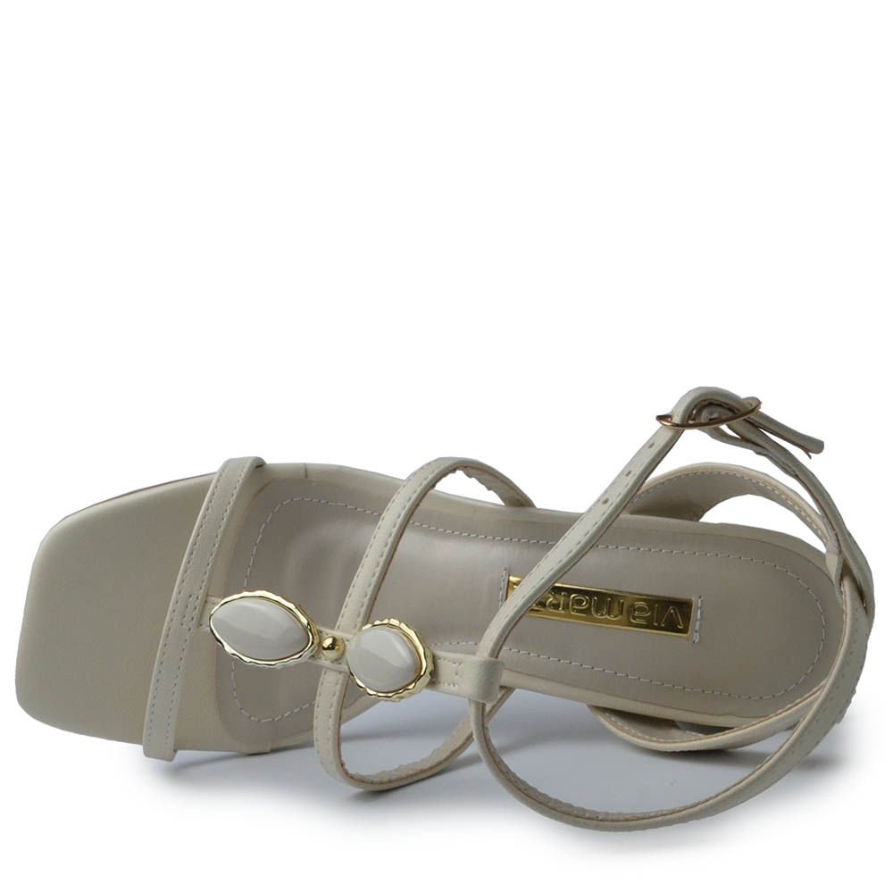 Sandália Via Marte Feminina Salto Bloco 139-037-01 Branco 4
