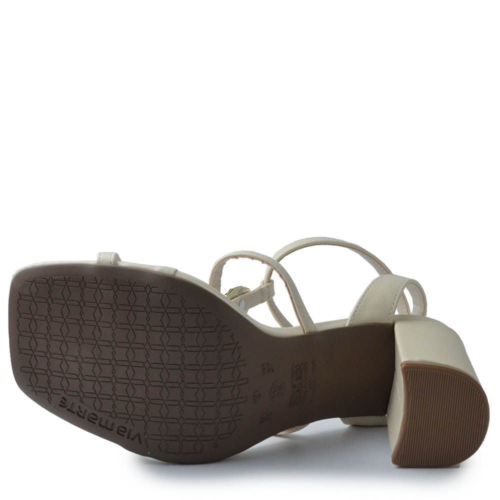 Sandália Via Marte Feminina Salto Bloco 139-037-01 Branco 5