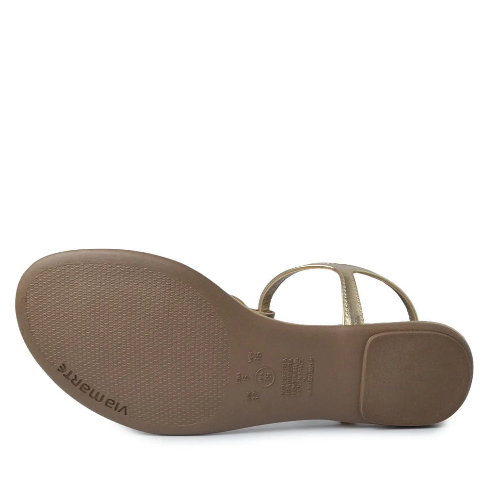 Sandália Rasteira Via Marte Feminina 331-001-01 Dourado 5