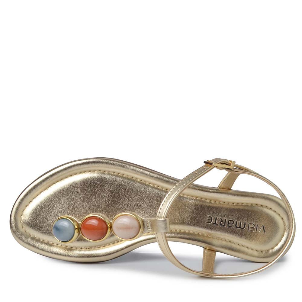 Sandália Rasteira Via Marte Feminina 331-001-01 Dourado 4