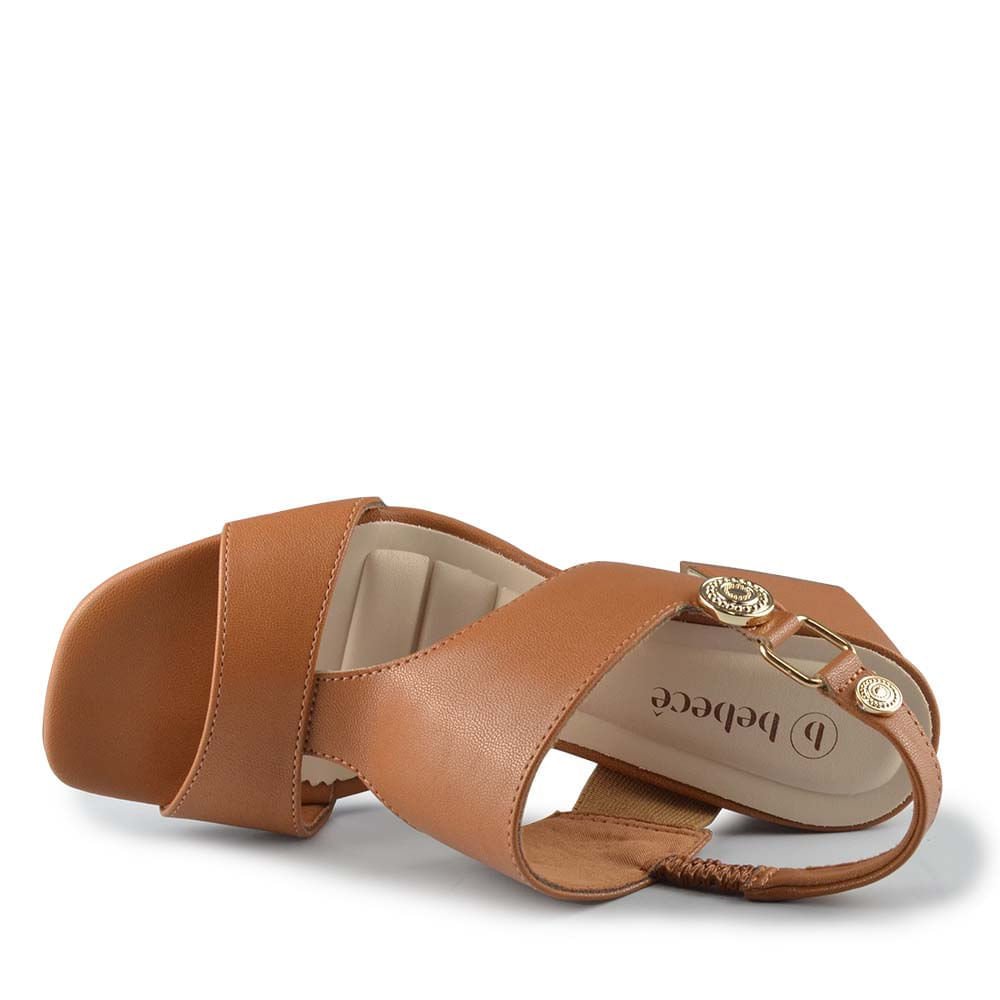 Sandália Bebece Feminina Salto Bloco T6099-102 Marrom 4