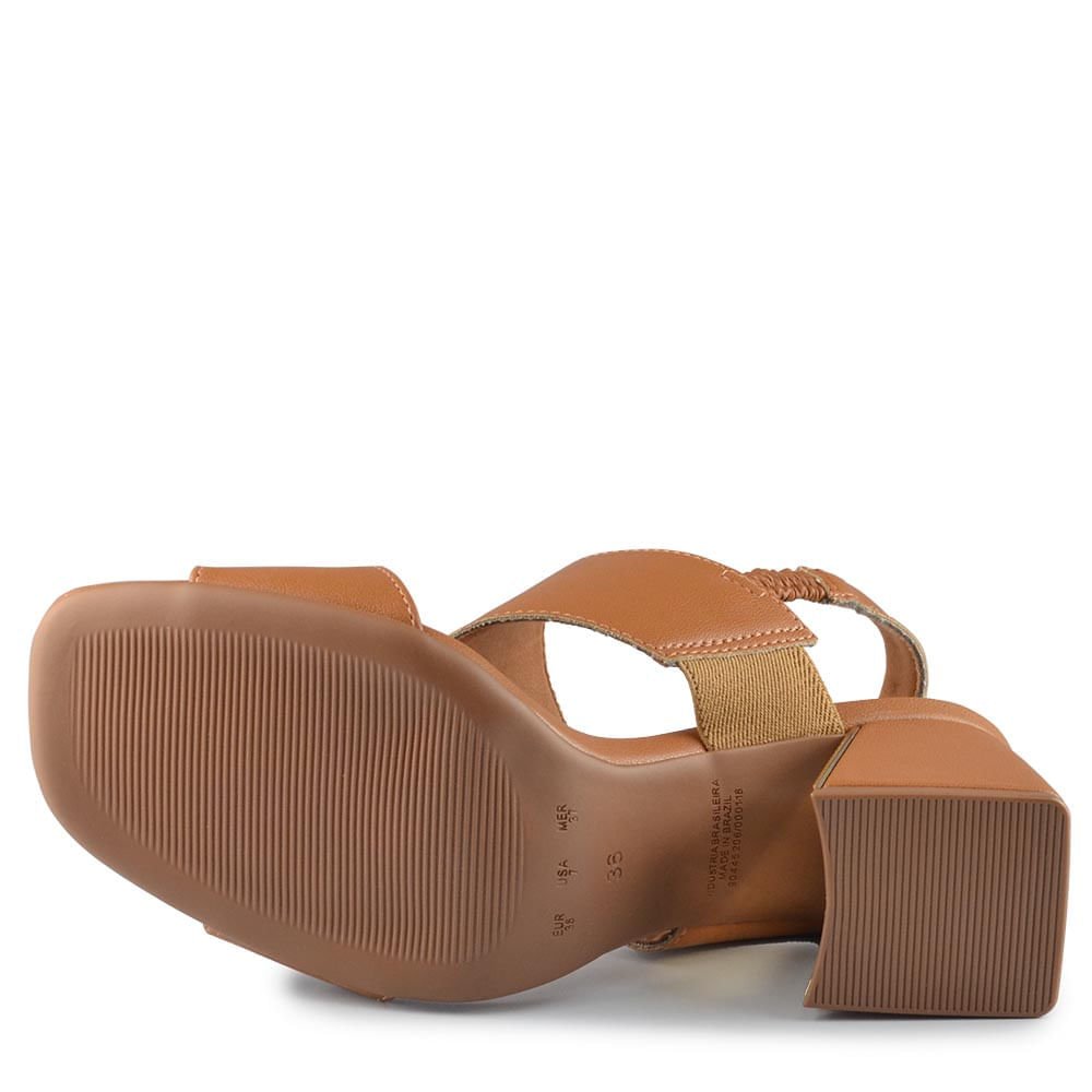 Sandália Bebece Feminina Salto Bloco T6099-102 Marrom 5