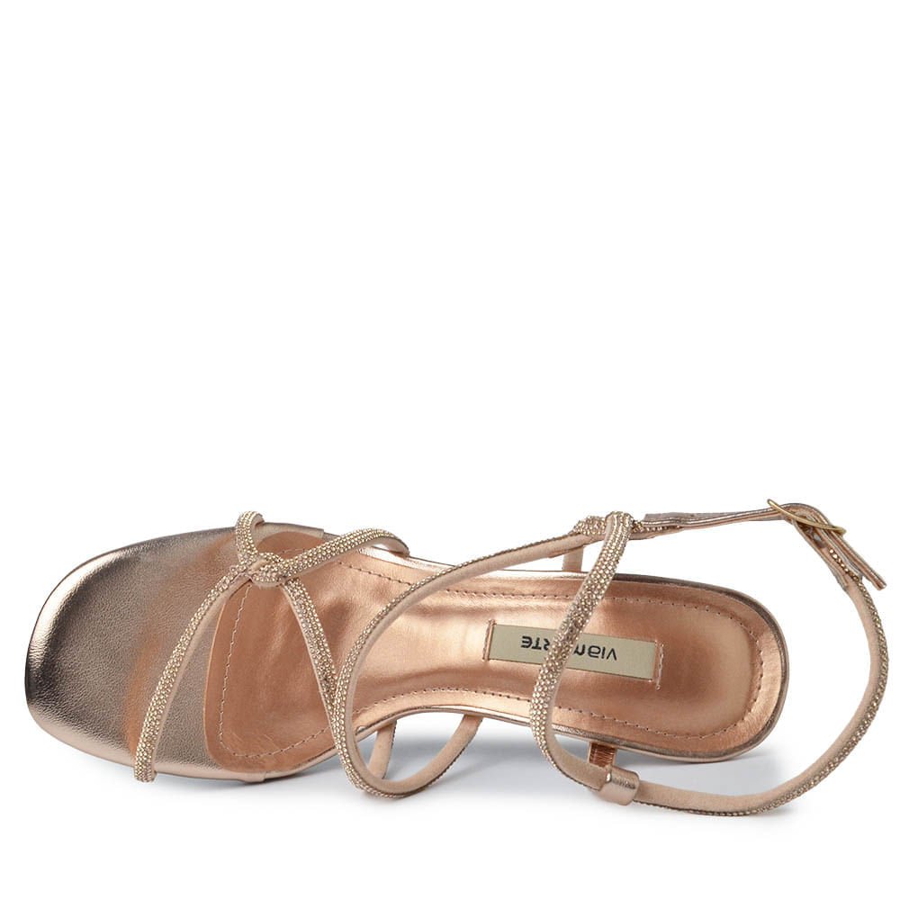Sandália Via Marte Feminina Salto Alto 149-012-01 Rose Gold 4