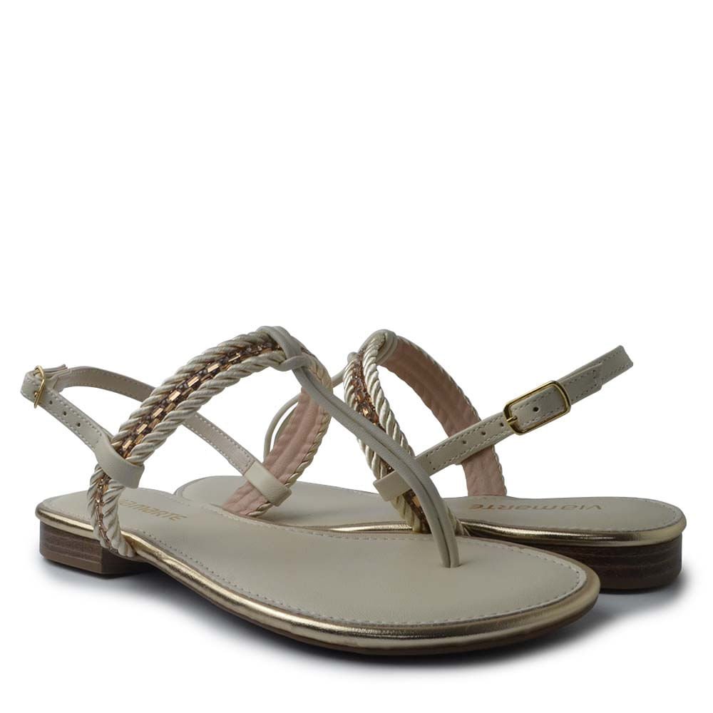 Sandália Rasteira Via Marte Feminino 157-021-02 Branco 6