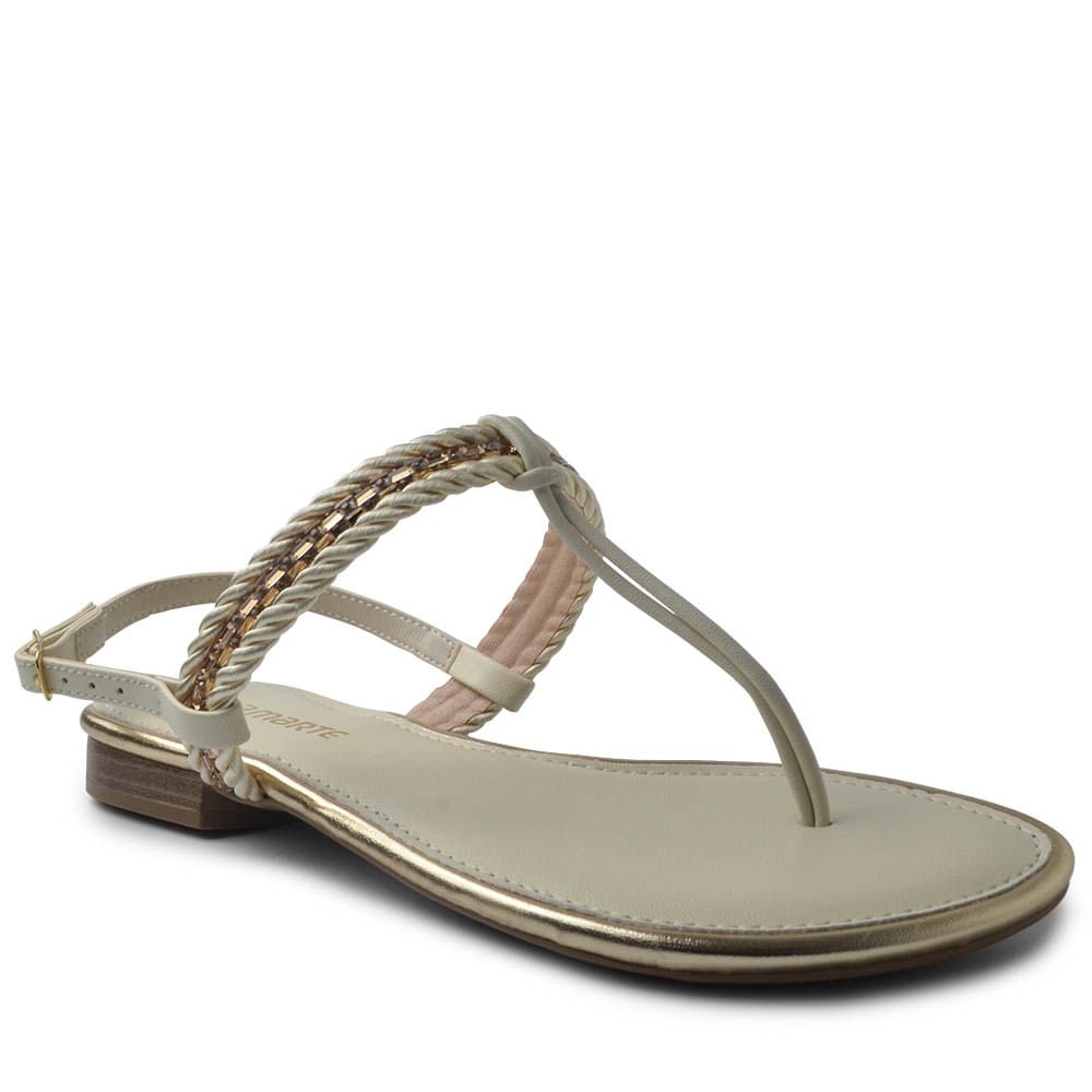 Sandália Rasteira Via Marte Feminino 157-021-02 Branco 2