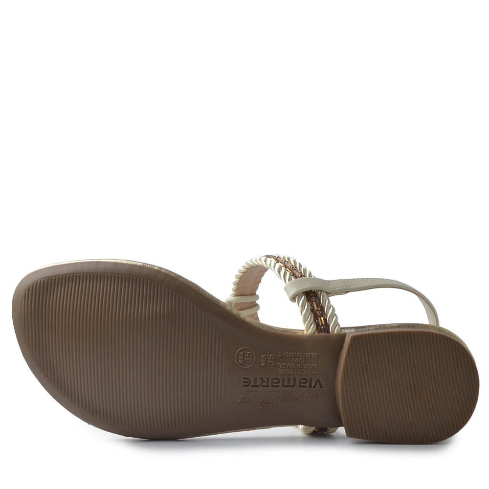 Sandália Rasteira Via Marte Feminino 157-021-02 Branco 5