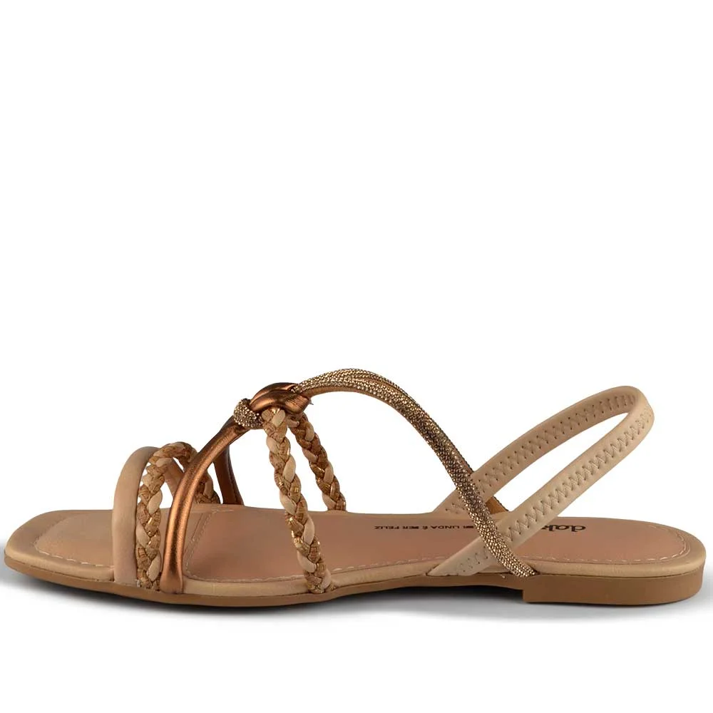 Sandália Rasteira Dakota Feminina Y9601 Marrom 3