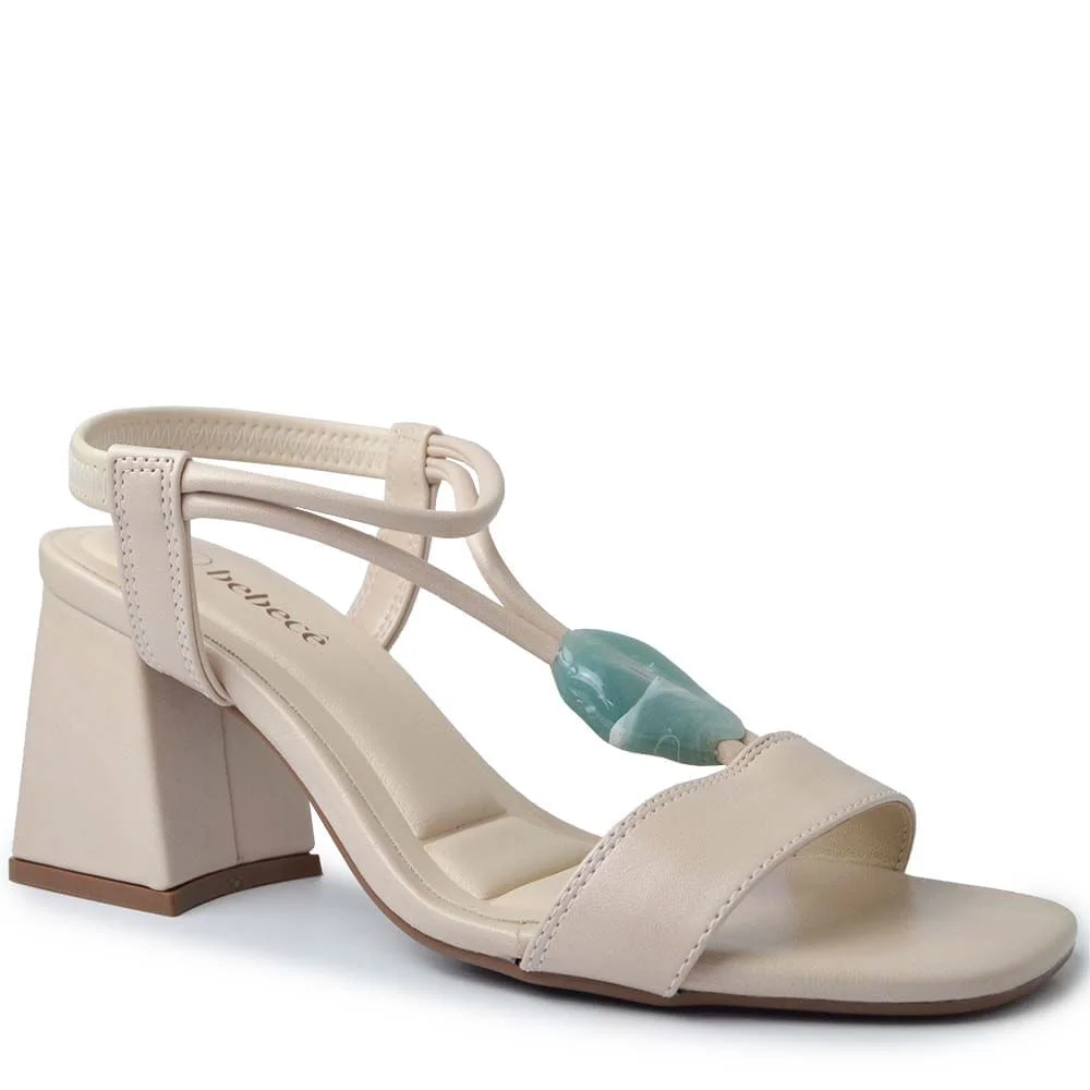 Sandália Salto Alto Bebece Feminina T6030-129 Bege 2
