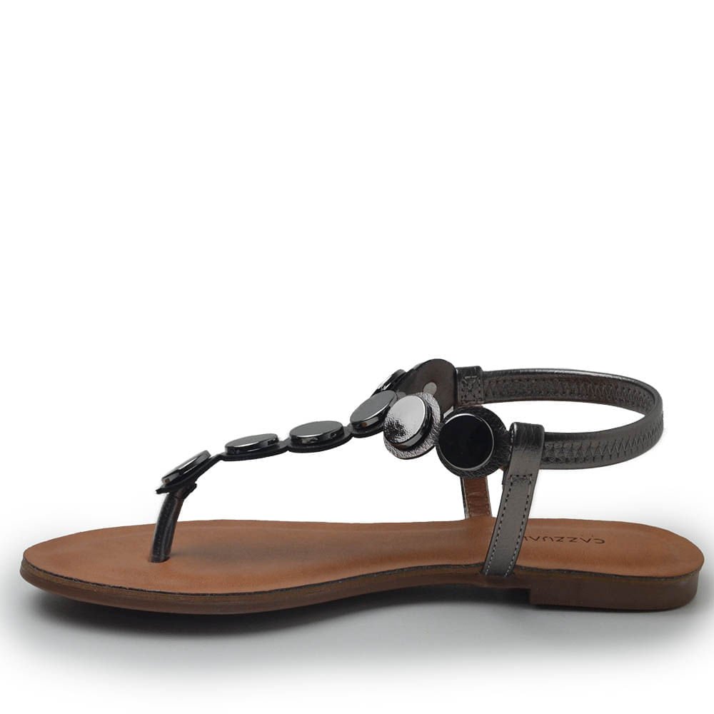 Sandália Rasteira Cazzualen Feminina 323 Prata 3