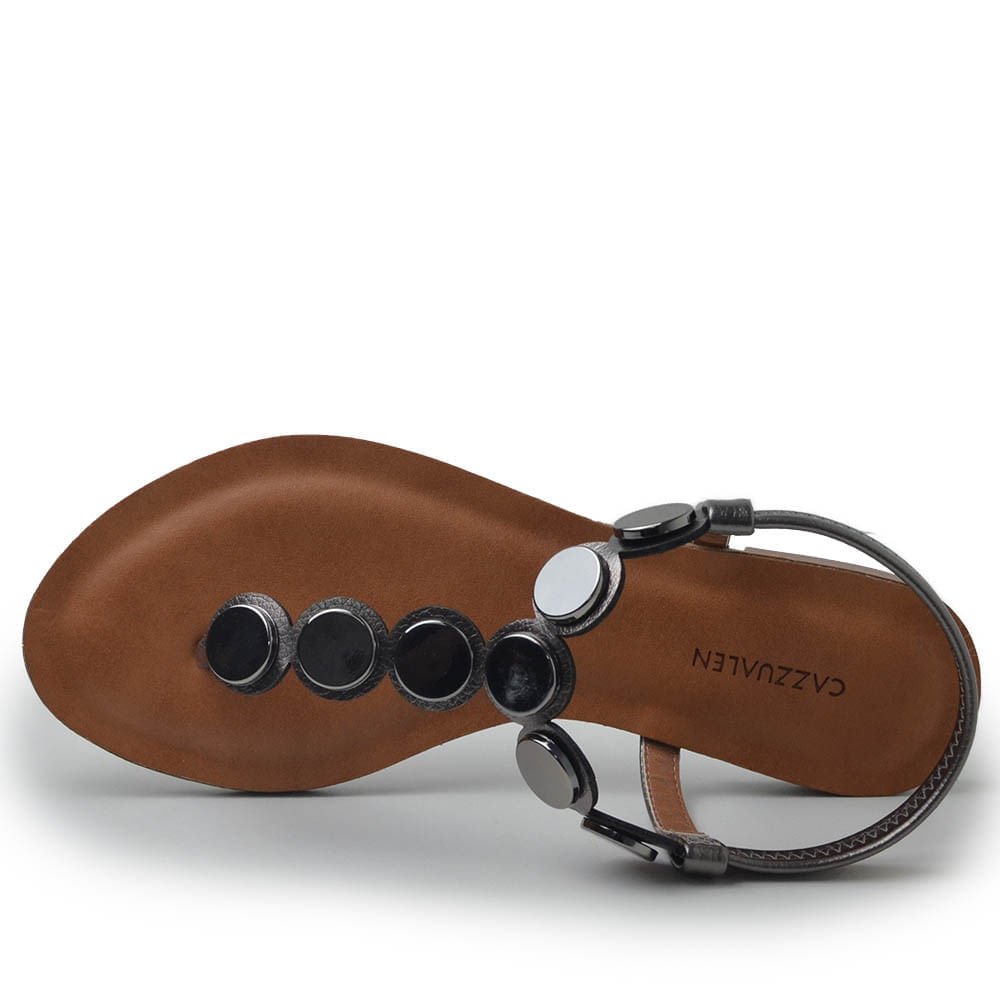 Sandália Rasteira Cazzualen Feminina 323 Prata 4