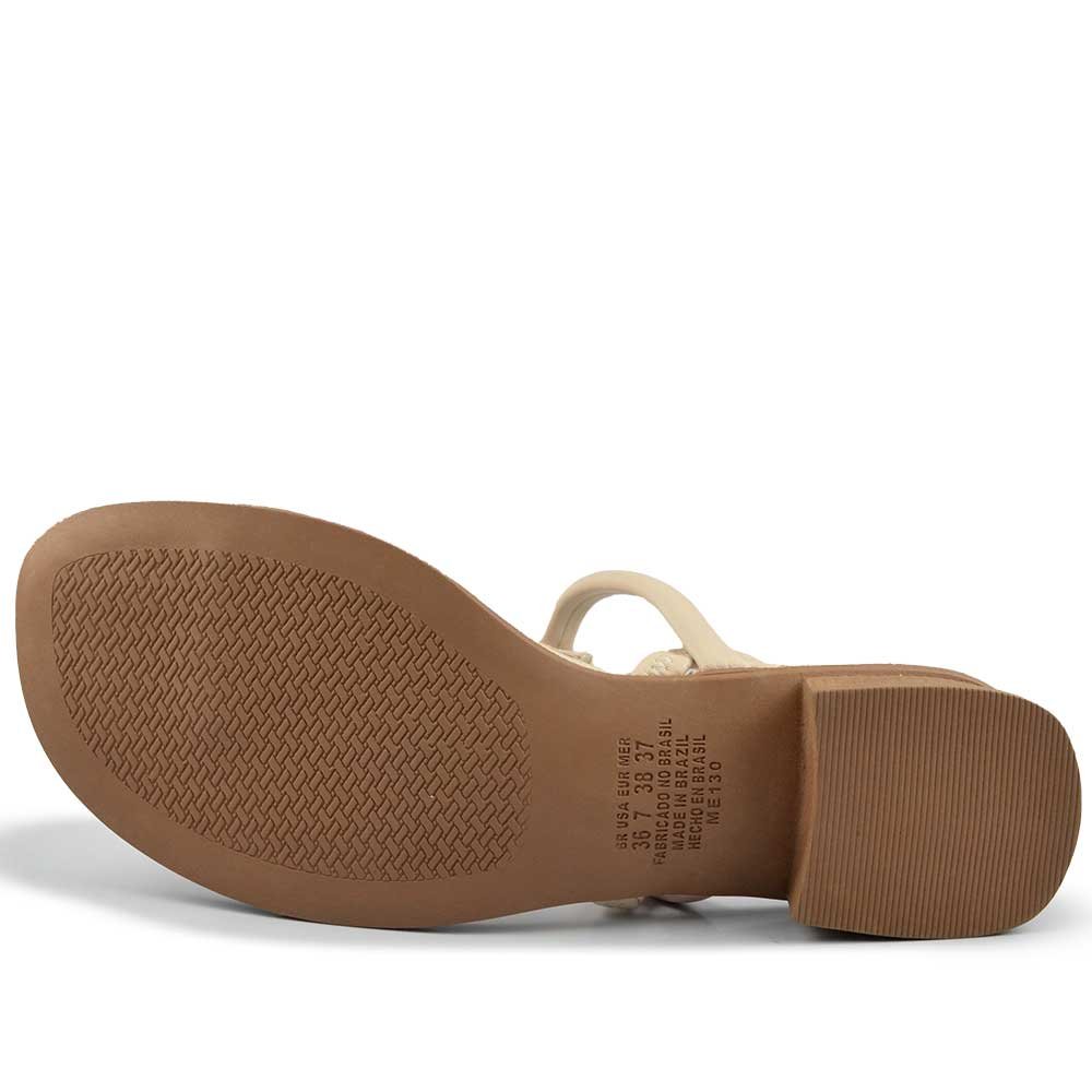 Sandália Salto Baixo Mississipi Feminino MF360 Bege 5