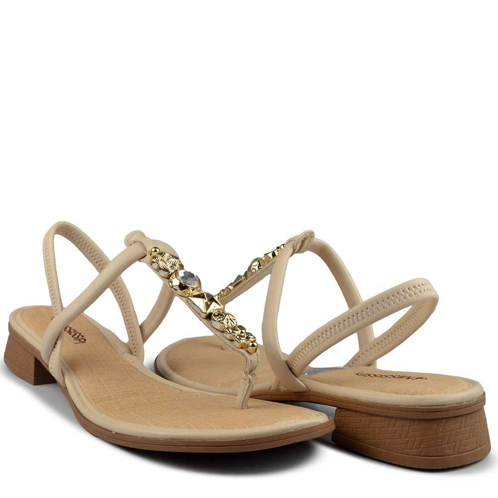 Sandália Salto Baixo Mississipi Feminino MF360 Bege 6