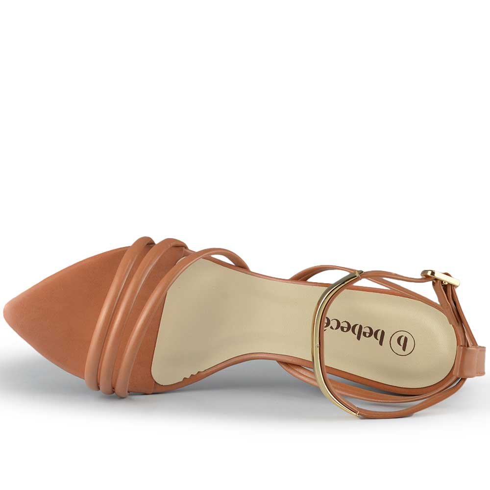 Sandália Salto Fino Bebece Feminina T6032-103 Marrom 5