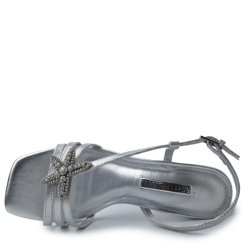 Sandália Via Marte Feminina Salto Bloco 139-036-01 Prata 4