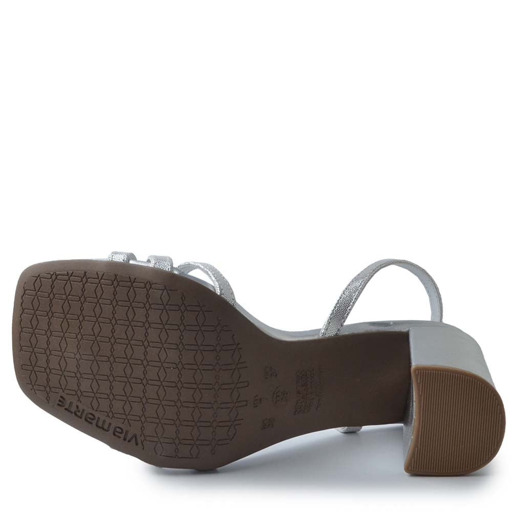 Sandália Via Marte Feminina Salto Bloco 139-036-01 Prata 5