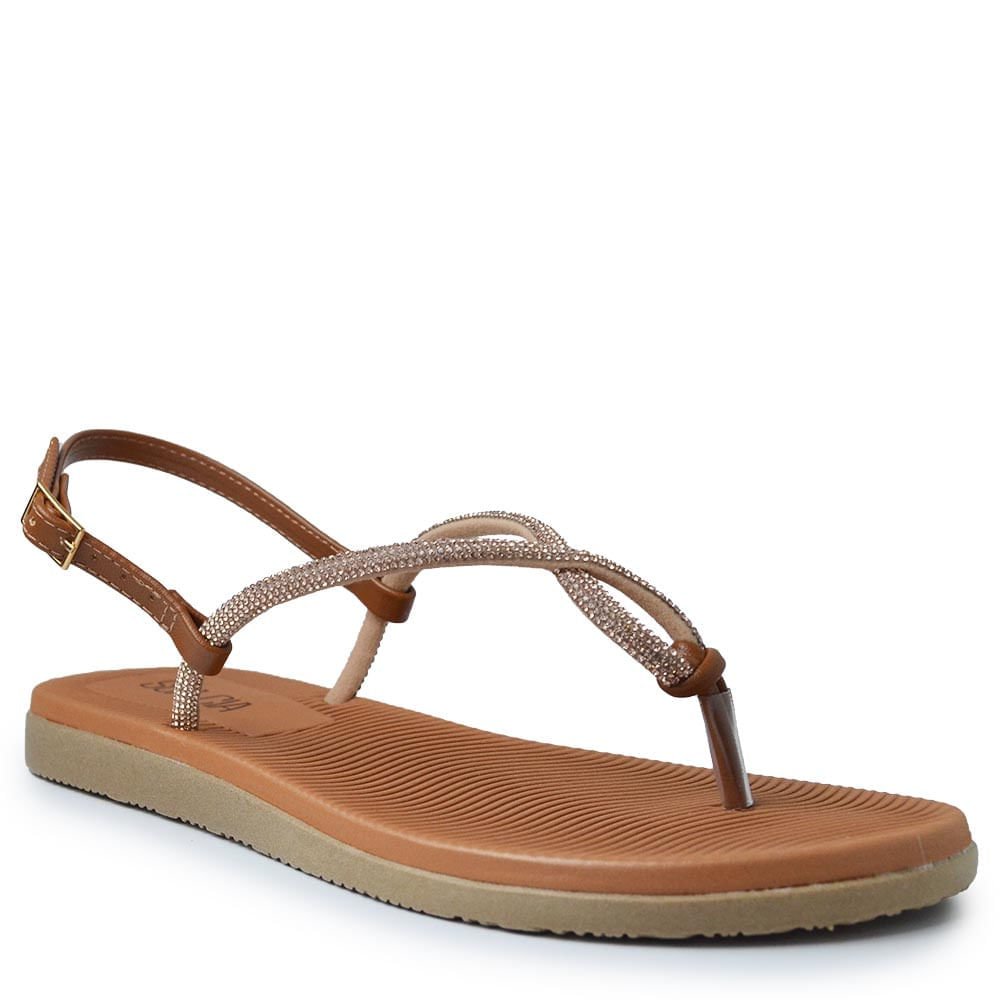 Sandália Rasteira Sua Cia Feminina 8346.16167 Marrom 2