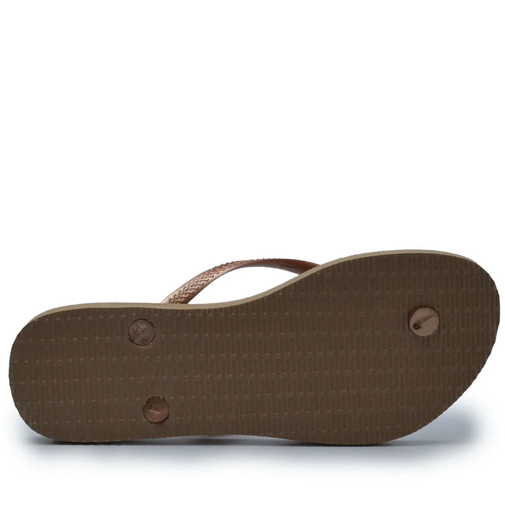 Chinelo Feminino Havaianas SLIM 23/24 LOGO METAL Rose Gold 3