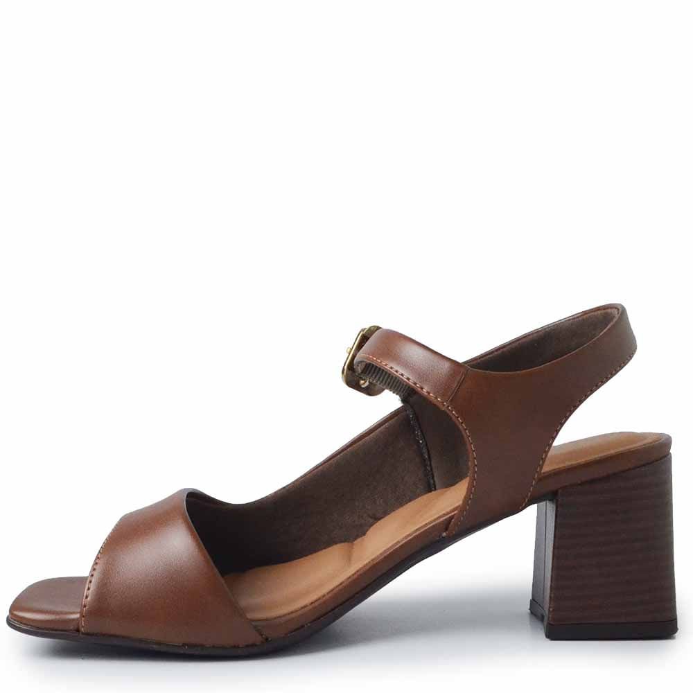 Sandália Salto Bloco Comfortflex Feminina 2638304 Marrom 3