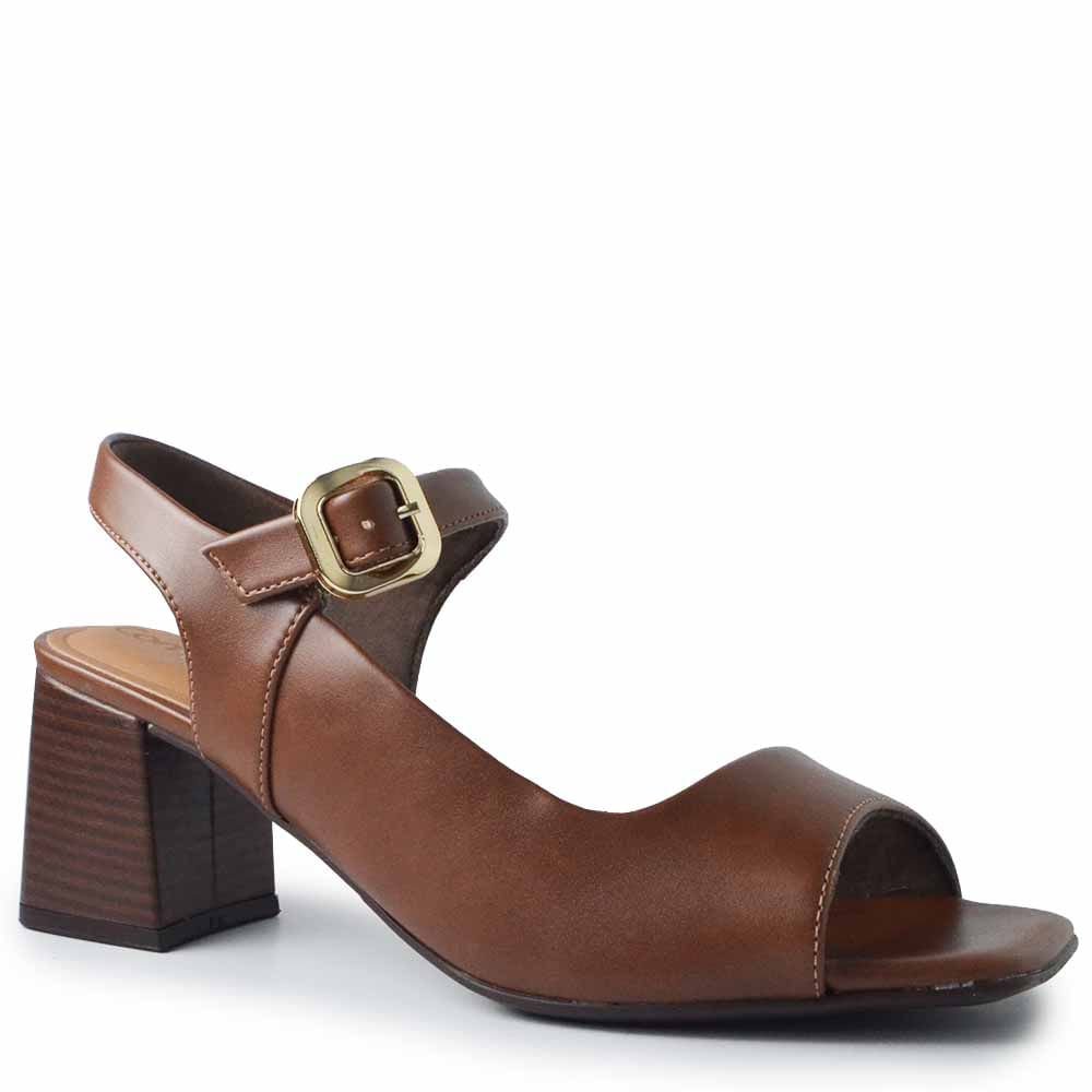 Sandália Salto Bloco Comfortflex Feminina 2638304 Marrom 2