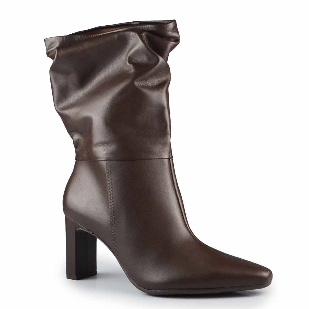 Bota Cano Médio Via Marte Feminina 356-004-01 Café 2