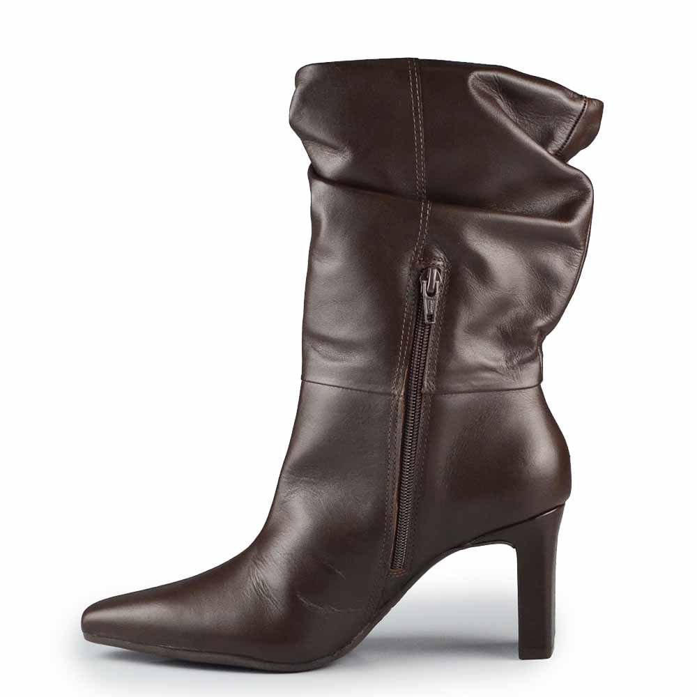 Bota Cano Médio Via Marte Feminina 356-004-01 Café 3