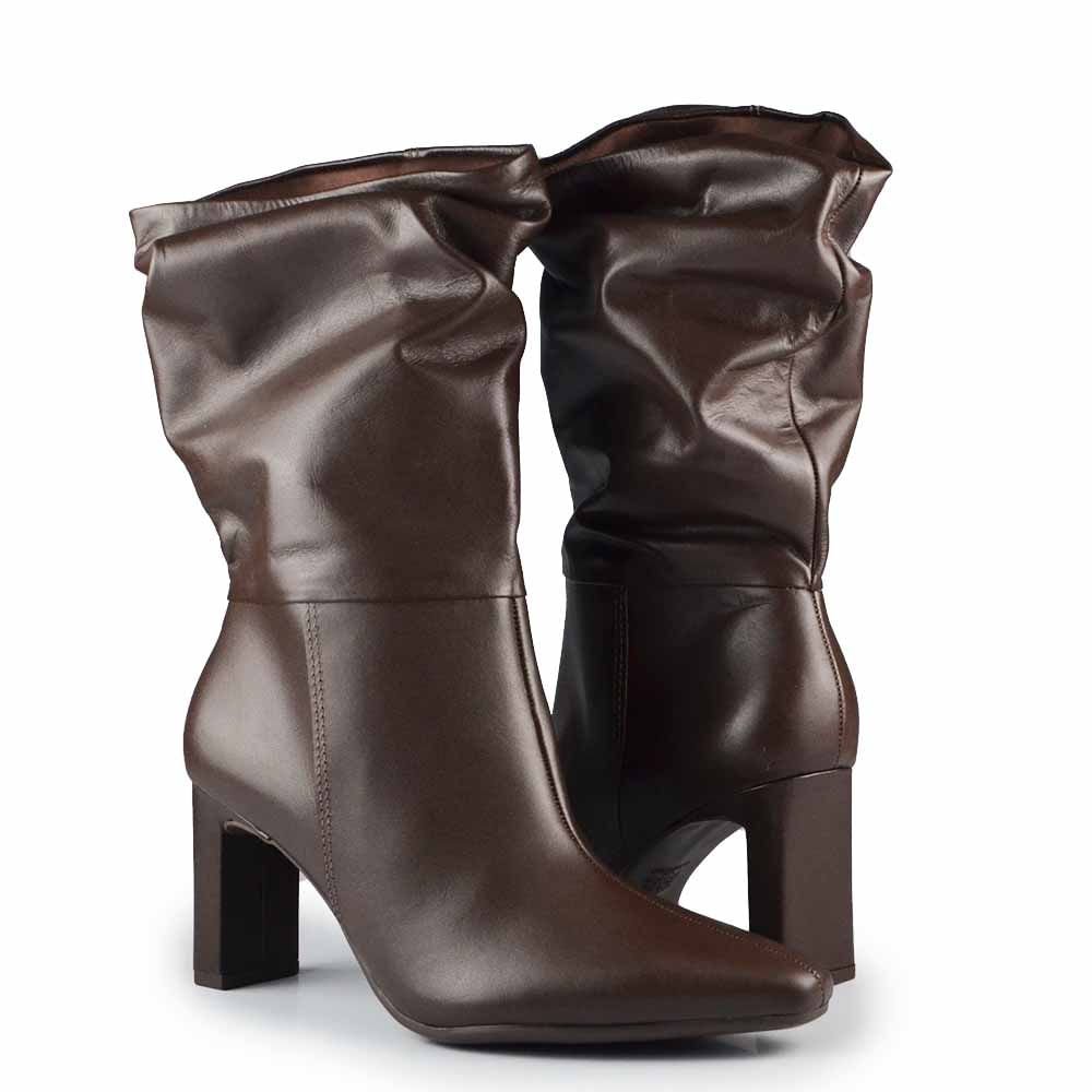 Bota Cano Médio Via Marte Feminina 356-004-01 Café 6