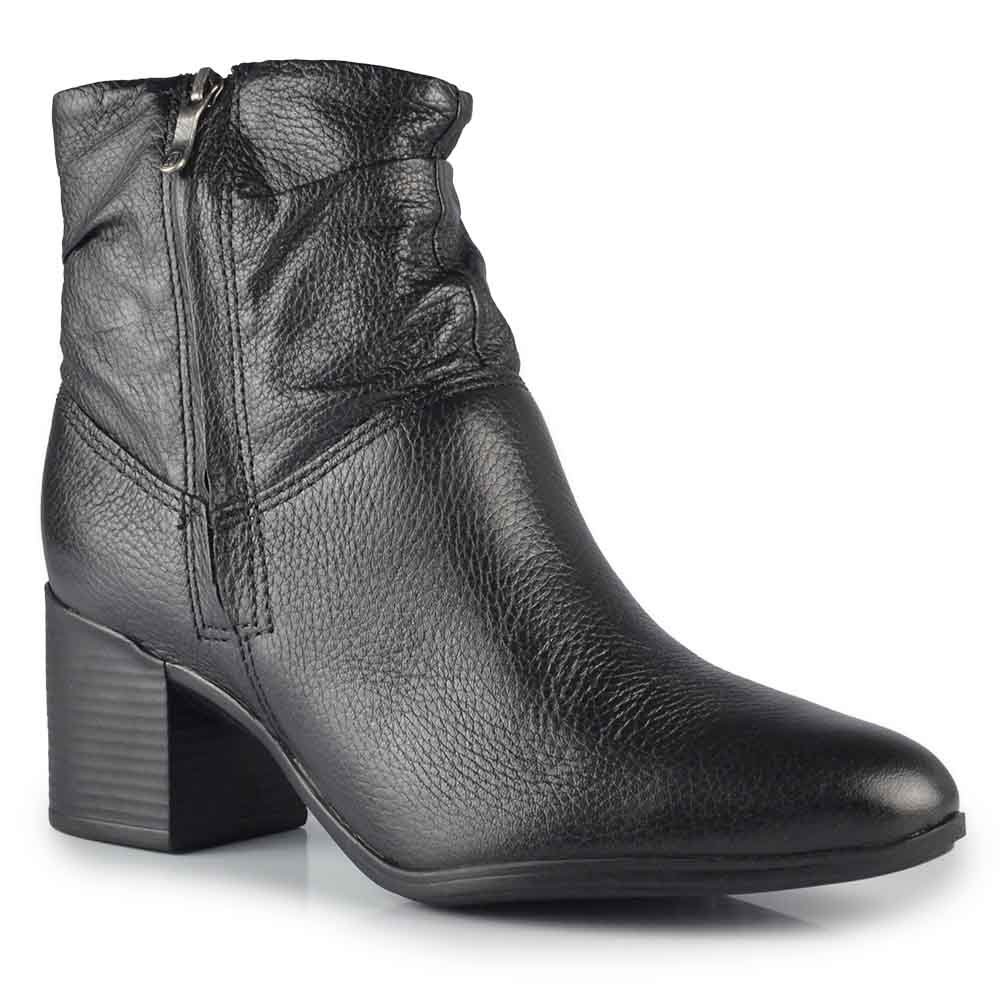 Bota Cano Baixo Bottero Feminina Salto Bloco 346907 Preto 2