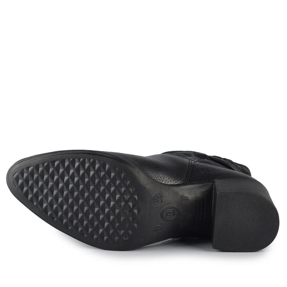 Bota Cano Baixo Bottero Feminina Salto Bloco 346907 Preto 5