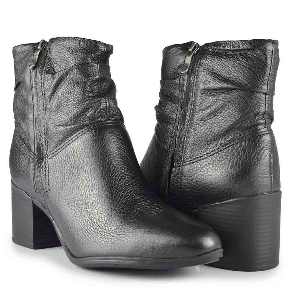 Bota Cano Baixo Bottero Feminina Salto Bloco 346907 Preto 6