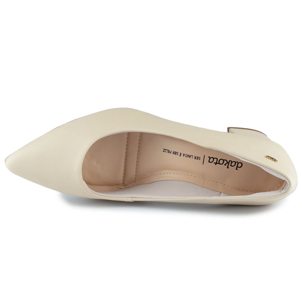 Scarpin Dakota de Bico Fino G5181 Bege 5