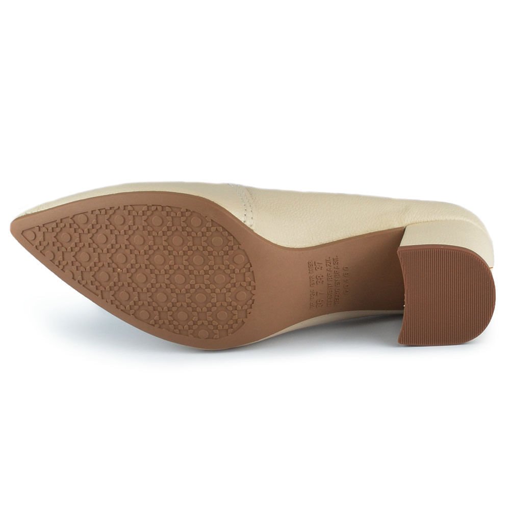Scarpin Dakota de Bico Fino G5181 Bege 6