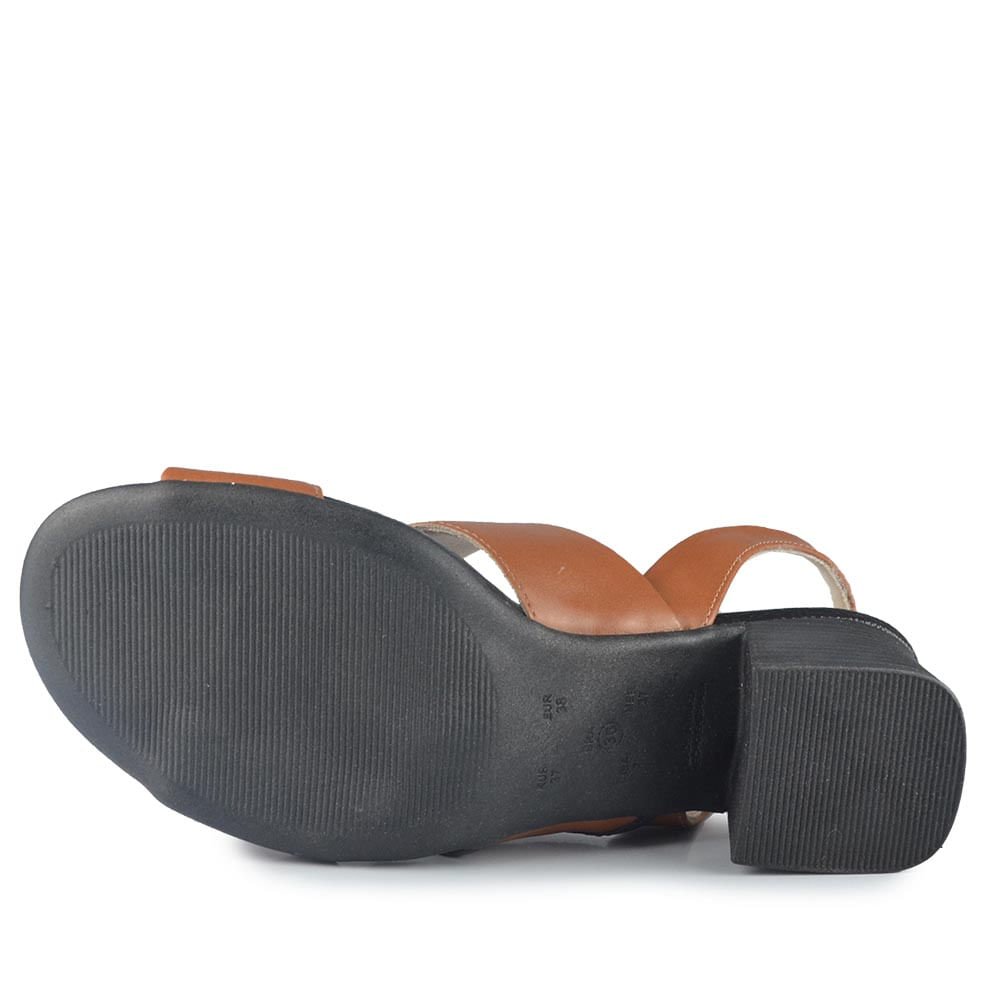 Sandália Salto Bloco Comfortflex Feminina 2556404 Marrom 5