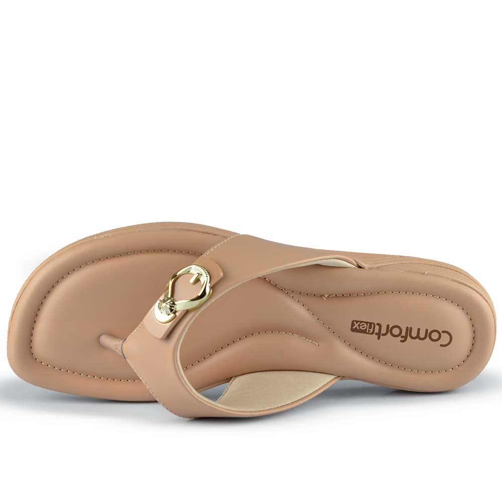 Sandália Comfortflex Feminina TM 2580402 Bege 4