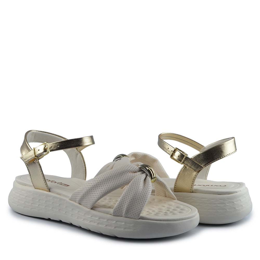 Sandália Comfortflex Feminina 2547403 Off White 12