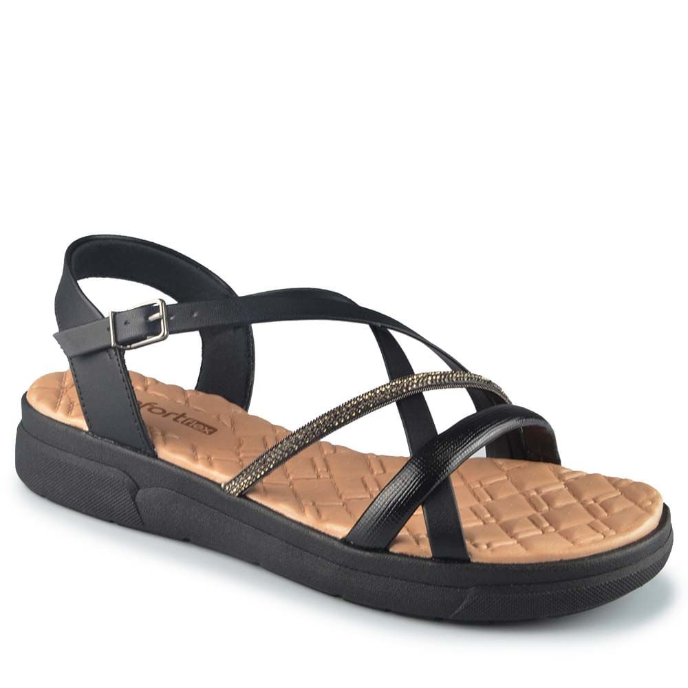 Sandália Comfortflex Feminina 2542404 Preto 2