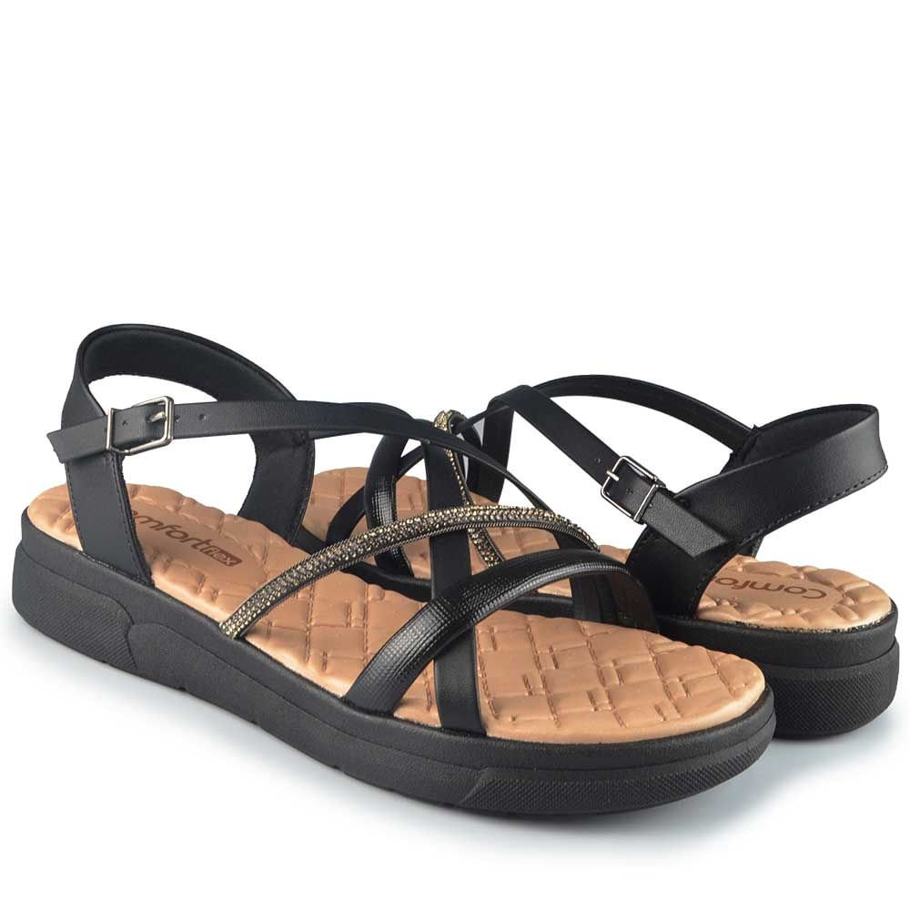 Sandália Comfortflex Feminina 2542404 Preto 6