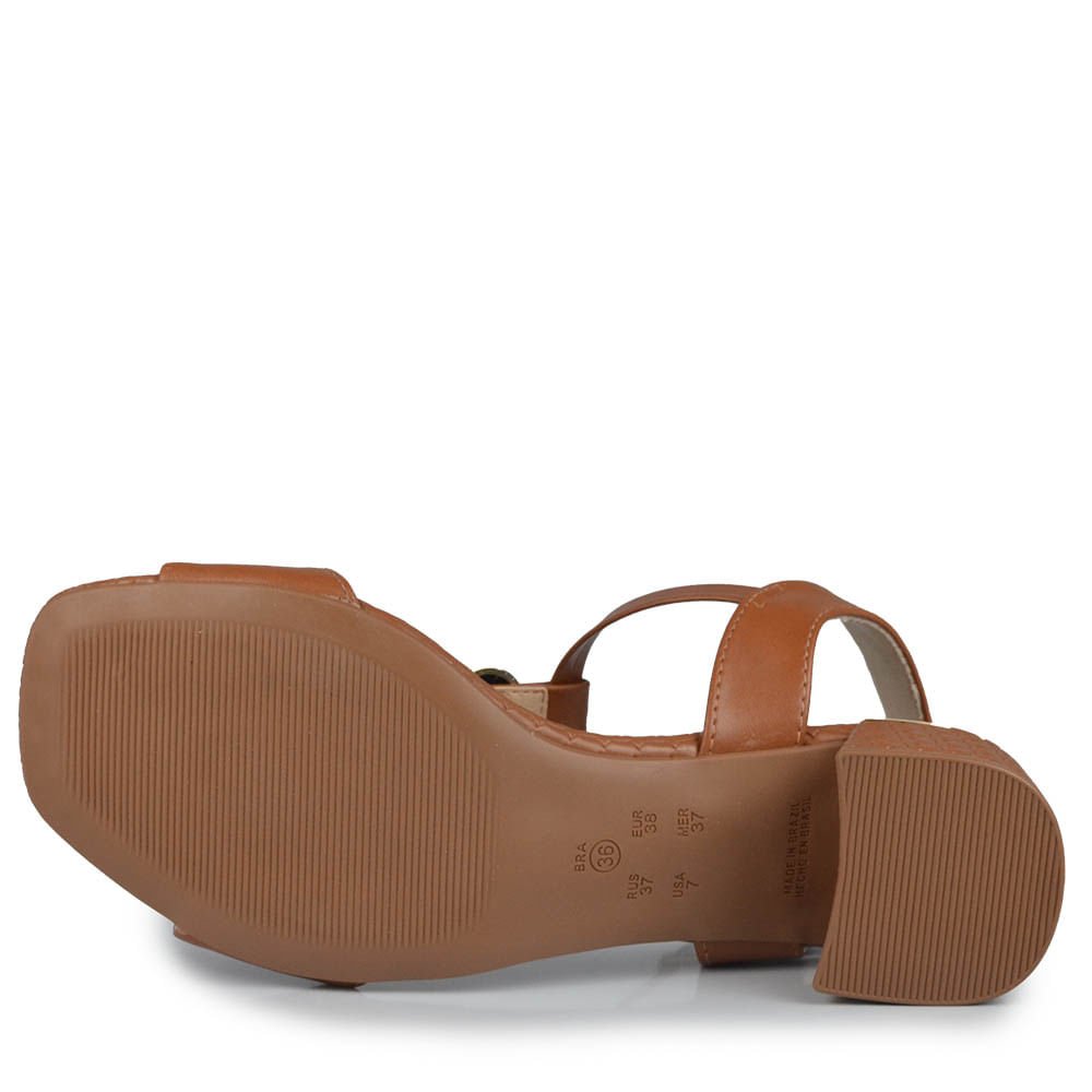Sandália Salto Baixo Comfortflex Feminina 2554402 Marrom 5