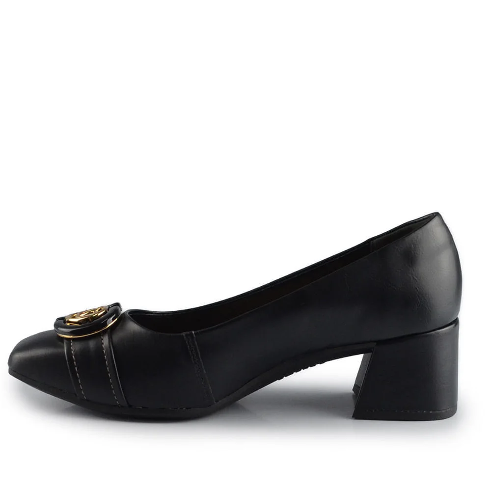 Scarpin Dakota Feminino Salto Bloco DO085 Preto 3