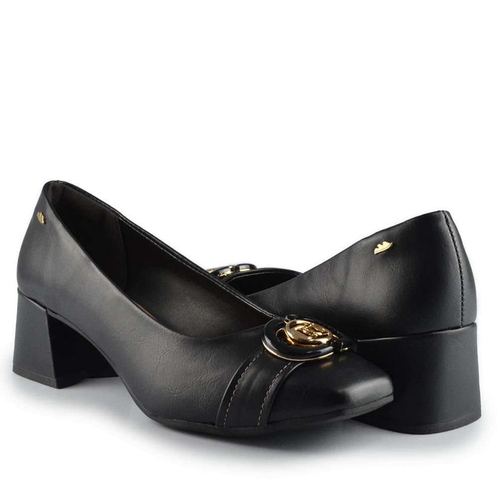 Scarpin Dakota Feminino Salto Bloco DO085 Preto 6