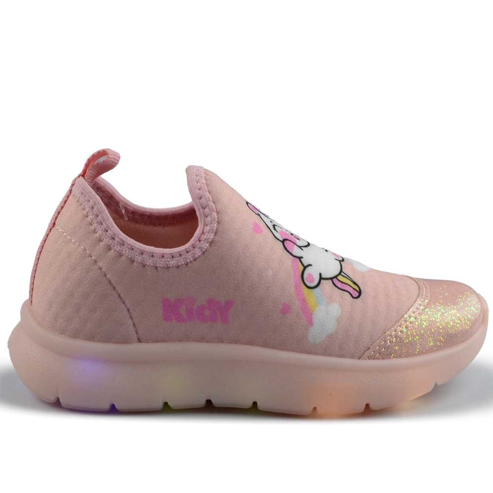 Tênis Infantil Kidy Masculino Luz 020-1206 Rosa Claro 1