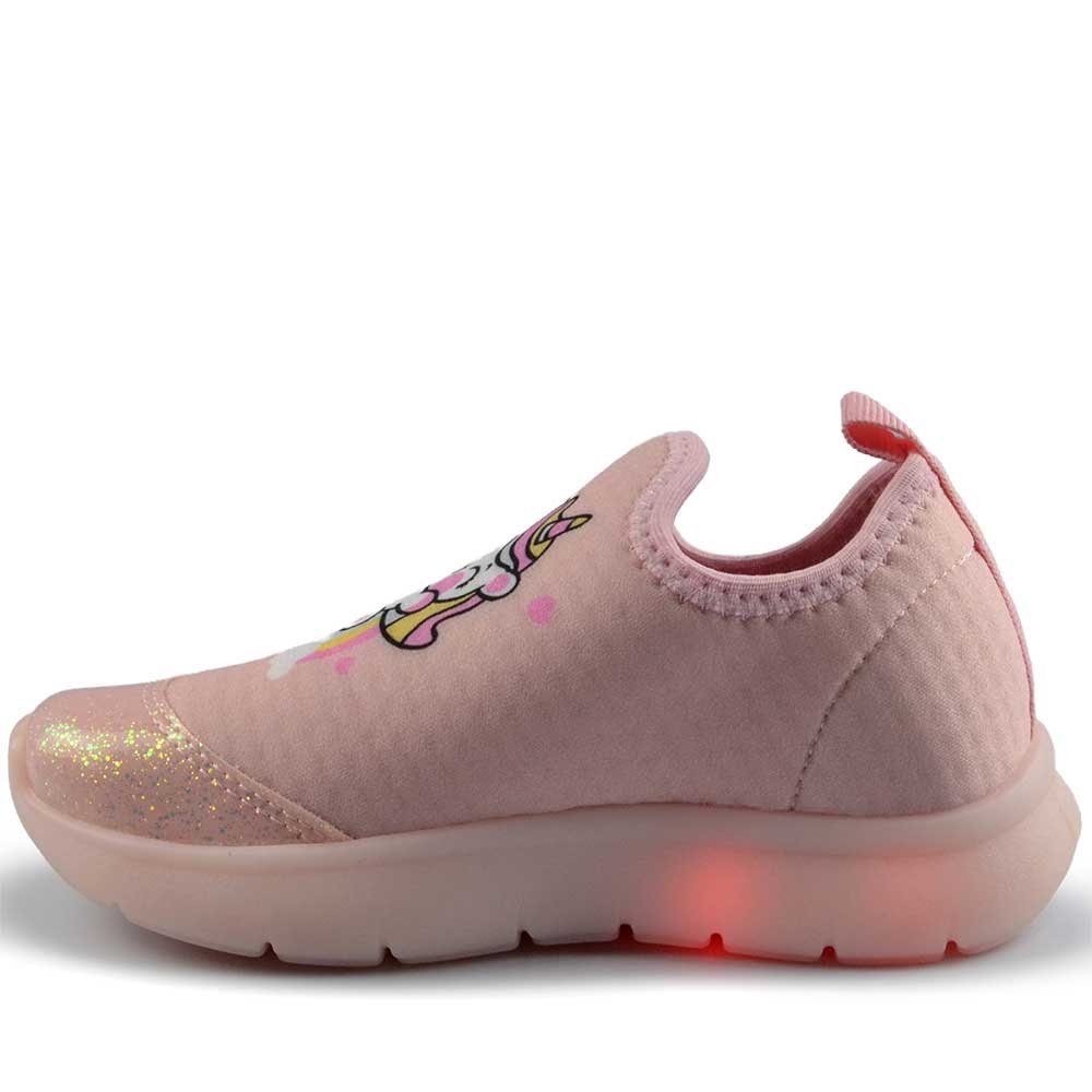 Tênis Infantil Kidy Masculino Luz 020-1206 Rosa Claro 3
