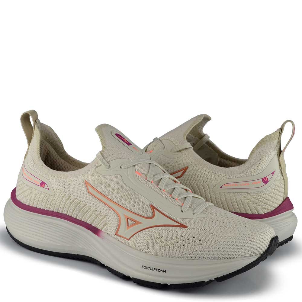 Tênis Esportivo Mizuno Feminino Cool Ride 3 101095095 Off White 6