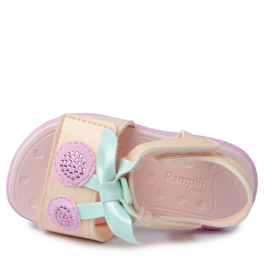 Sandália Papete Pampili Infantil Feminina 763.012 Rosa 4