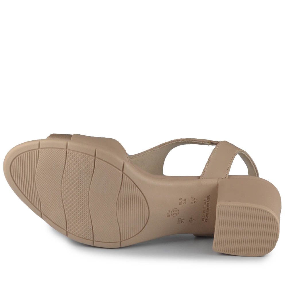 Sandália Salto Baixo Comfortflex Feminina 2557406 Bege 5