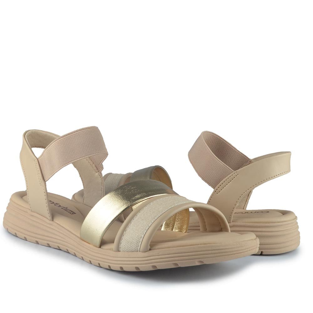 Sandália Comfortflex Feminina 2551406 Bege 6