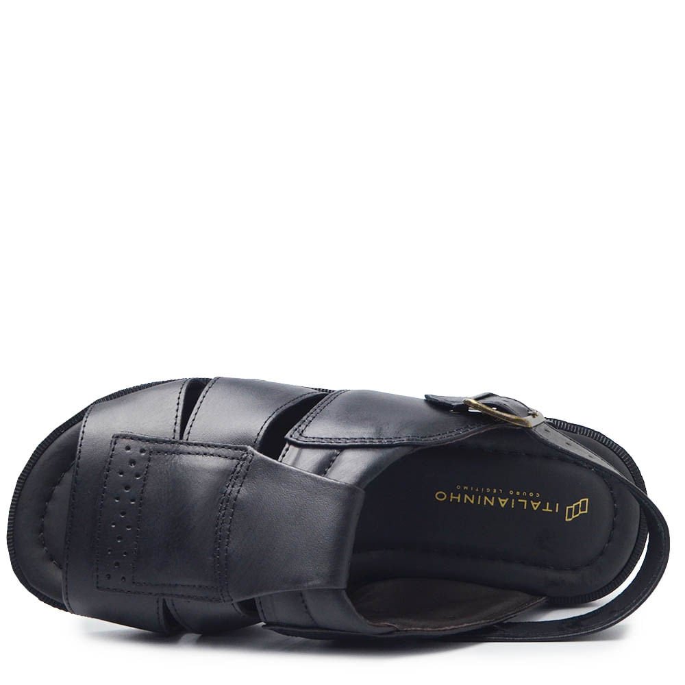 Sandalia Italianinho Fivela Masculina 10340302 Preto 4