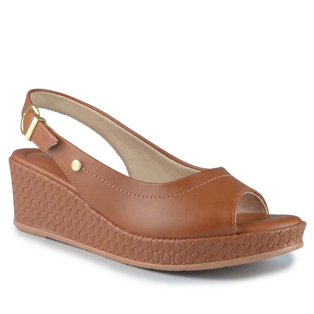 Sandália Anabela Comfortflex Feminina 2553405 Marrom 2