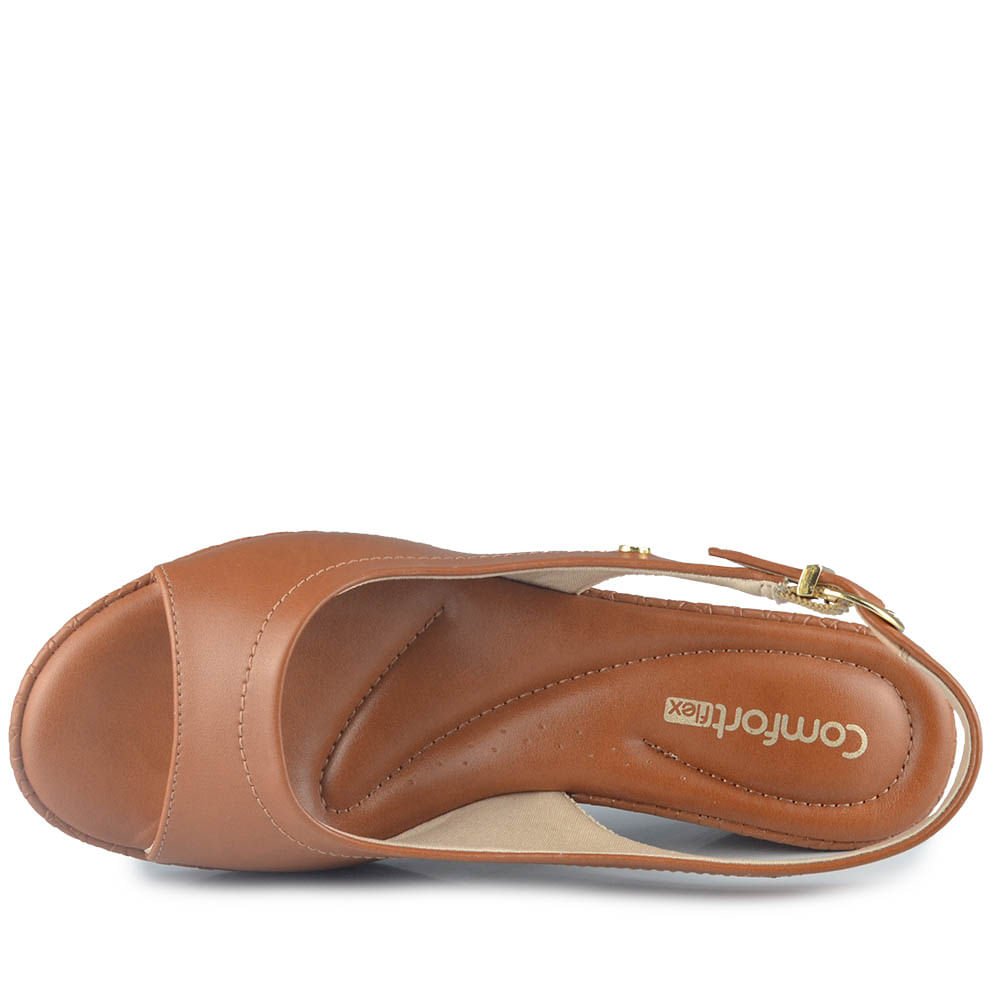 Sandália Anabela Comfortflex Feminina 2553405 Marrom 4