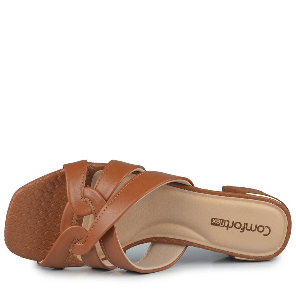 Tamanco Salto Médio Comfortflex 2554401 Marrom 4